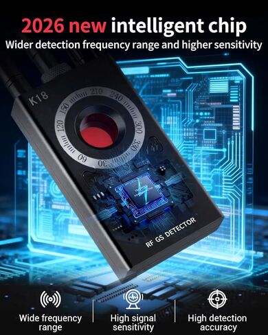 أجهزة كشف الكاميرا الخفية، أجهزة كشف الكاميرات المضادة للتجسس، أجهزة كشف تعقب GPS، أجهزة كشف الأجهزة المخفية للمركبات الترفيهية والفنادق والحمامات والمنازل والمكاتب (أسود) in Kuwait