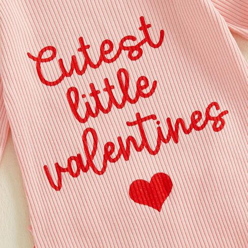 زي My First Valentine Baby Girl لحديثي الولادة على شكل قلب وأكمام طويلة بدلة رومبير لفصل الربيع ملابس للفتيات الرضع in Kuwait