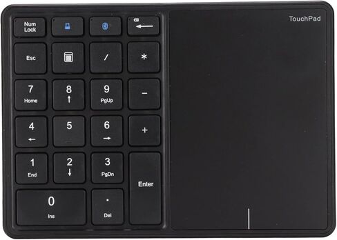 Compact 22 Keys Wireless Number Pad Touchpad Nordic(nRF51802) BT + 2.4G 500mAh Battery CableFree Entry Travelers Students (Iron Gray) in Saudi Arabia