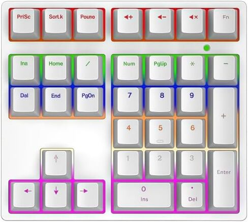 لوحة أرقام ميكانيكية من PUSOKEI، لوحة مفاتيح رقمية سلكية USB مع إضاءة خلفية RGB، 34 مفتاحًا لمفتاح Hotswap الأزرق، لوحة أرقام مريحة لنظام التشغيل OS X، Wins، الكمبيوتر المحمول، الكمبيوتر الشخصي (أسود) in Kuwait