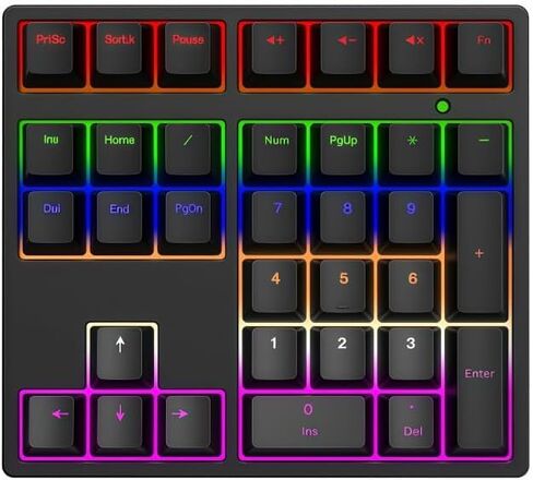 لوحة أرقام ميكانيكية من PUSOKEI، لوحة مفاتيح رقمية سلكية USB مع إضاءة خلفية RGB، 34 مفتاحًا لمفتاح Hotswap الأزرق، لوحة أرقام مريحة لنظام التشغيل OS X، Wins، الكمبيوتر المحمول، الكمبيوتر الشخصي (أسود) in Kuwait