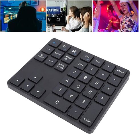 Zunate 2.4G 35 Keys Keypad USB Keypad for Laptop, Portable Wireless Number Pad, Wireless Numeric Keypad 35 Keys, Portable Keyboard Extensions with BT5.0 and BT3.0 (Black) in Kuwait