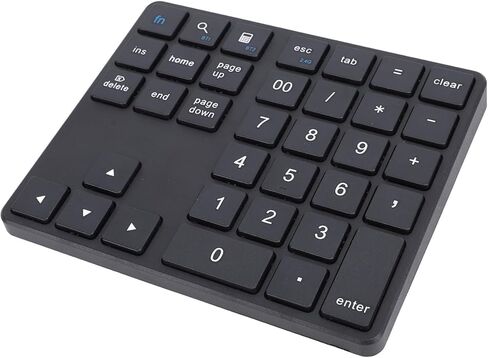 Zunate 2.4G 35 Keys Keypad USB Keypad for Laptop, Portable Wireless Number Pad, Wireless Numeric Keypad 35 Keys, Portable Keyboard Extensions with BT5.0 and BT3.0 (Black) in Kuwait