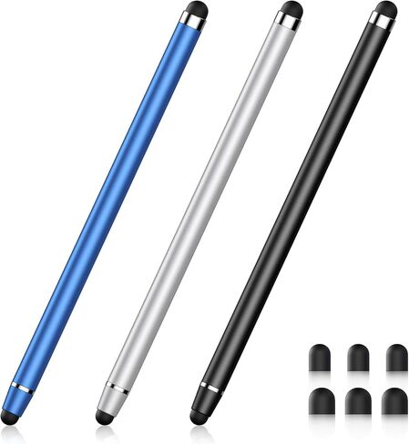 Stylus Pen for Touchscreen,2 in 1 High Precision and Sensitivity Stylus,Stylus Pen for iPad/iPhone/Android/Samsung Smartphone and Tablets,Compatible with Touch Screens(Black/Blue/Silver) in Saudi Arabia