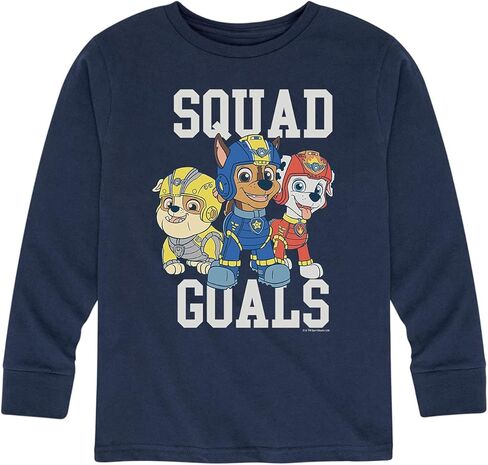 HYBRID APPAREL - Paw Patrol - Rubble & Crew - Rubble On The Double - تي شيرت برسومات بأكمام طويلة للأطفال والشباب in Saudi Arabia