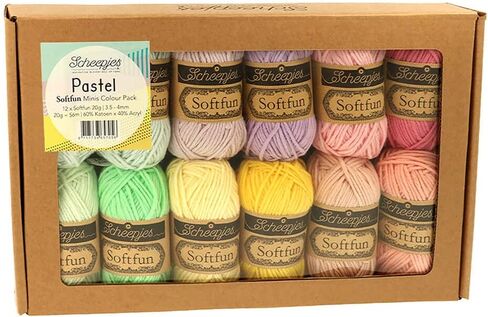 Scheepjes Softfun Colour Pack 12x20g - Tropical Paradise Versatile Yarn for Knitting and Crocheting in Saudi Arabia