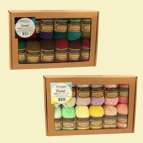 Scheepjes Softfun Colour Pack 12x20g - Tropical Paradise Versatile Yarn for Knitting and Crocheting in Saudi Arabia