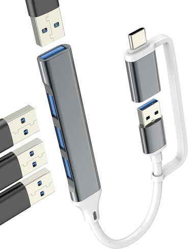 منفذ USB A Hub USB C محول Macbook Laptop Splitter Thunderbolt (4in1) سلك لوحة المفاتيح OTG Plug لأجهزة Ipad Pro Mini Air Expander Mouse، محرك كابل بيانات سريع متوافق مع Samsung Extender Dongle in Kuwait