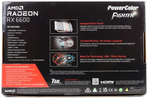 بطاقة رسومات PowerColor Fighter AMD Radeon RX 6600 مع ذاكرة GDDR6 سعة 8 جيجابايت (متجددة) in Kuwait