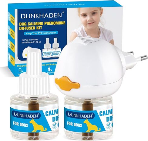 Dog Calming Pheromone Diffuser for Relief Anxiety, Reducing Barking, Attacks and Combating Stress & 3 in 1 Calming Diffuser for Dogs 48ML 2 Refills Fit All Dogs in Saudi Arabia