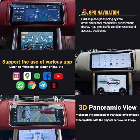 ستيريو راديو السيارة لعام 2013 2014 2015 2016 2017 2018 رينج روفر سبورت L494 فوغ L405 ترقية Android13 نظام تحديد المواقع العالمي (GPS) شاشة لمس لاسلكية Carplay WiFi 4G ترقية الصوت (أسود، راديو هارمان) in Kuwait