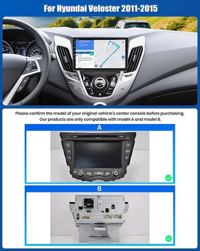 [8 Core 6G+128G] Android 15 Car Stereo for Hyundai Veloster 2011-2015 with Wireless CarPlay Android Auto,9" Touchscreen Car Radio with Mirror Link WiFi/GPS DSP Bluetooth FM/RDS HiFi+Backup Camera in Saudi Arabia