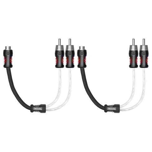 Recoil P1F2M Pair Premium 1 Female to 2 Male Connectors RCA Audio Y-Adaptor Cables, 100% Oxygen Free Copper, Double Shielded with Noise Reduction in Saudi Arabia