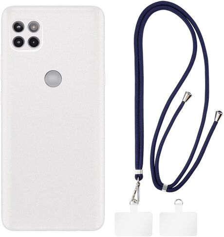 Case and Crossbody Lanyard Set Compatible with Motorola One 5G UW Ace Phone Cover and Adjustable Neck Strap with Metal Buckles and 2 Patches(Black + Black) in Saudi Arabia