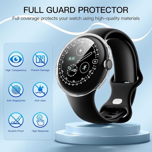 حافظة Suoman 3-Pack لـ Google Pixel Watch 4 41 مم، [مضادة للخدش] [أضف منفذ شاحن] غطاء واقي شاشة TPU ناعم وواقي شامل لساعة Pixel 4 41 مم - شفاف + شفاف + شفاف in Kuwait