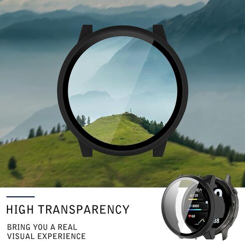 2 Pack for Garmin Venu 4 45mm Smartwatch Screen Protector Case, Full Coverage HD Ultra-thin Scratch Resistant Case, Charge Dust Plug + Hard PC Protective with Built-in Tempered Film (Black) in Saudi Arabia
