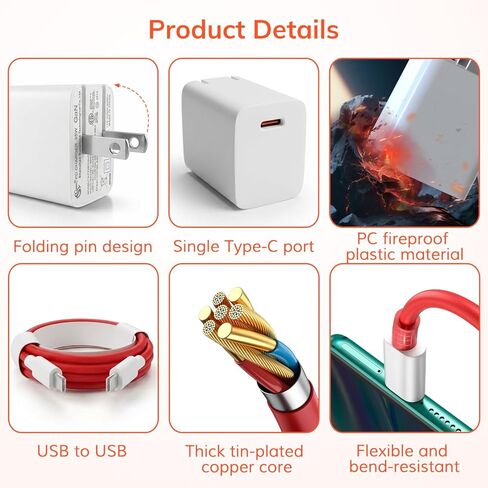 Charger for Toniebox 2,Type-C Charging Cable and Wall Adapter Block Suitable for Tonie Box 2 in Kuwait