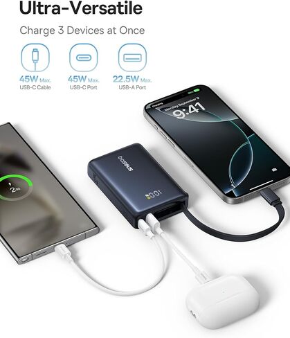 شاحن Baseus USB C بقدرة 67 واط وبنك طاقة بقدرة 45 واط in Saudi Arabia