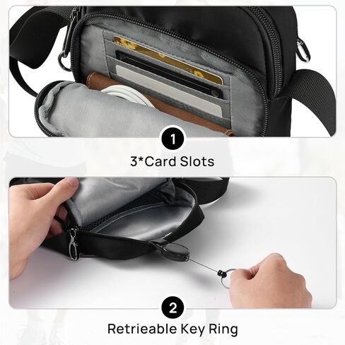 حقيبة VADOO سلينغ للرجال والنساء، حقيبة كروس مضادة للسرقة مع قفل بسحاب، وحجب RFID ومقاومة للماء للسفر الكاجوال in Kuwait