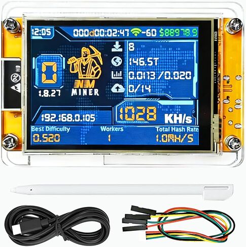 Bitcoin Lottery Miner 1010H/s Hashrate Miner V2 ESP-WROOM-32 CYD لوحة تطوير 2.8 بوصة شاشة ذكية BTC Miner Module Crypto Solo Mining Machine (أصفر) in Saudi Arabia