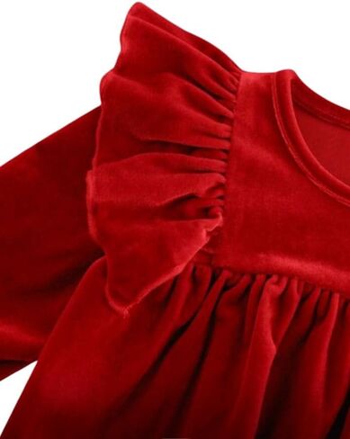 Baby Girl Bell Sleeve Christmas Dress, Ruffle Design, Festive Outfits for Toddlers. in Saudi Arabia