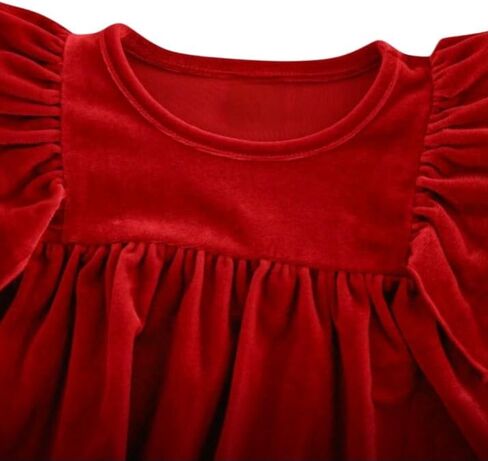 Baby Girl Bell Sleeve Christmas Dress, Ruffle Design, Festive Outfits for Toddlers. in Saudi Arabia