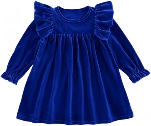Baby Girl Bell Sleeve Christmas Dress, Ruffle Design, Festive Outfits for Toddlers. in Saudi Arabia