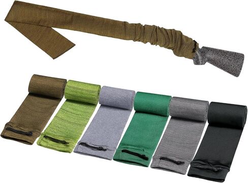 CVLIFE 6-Pack Gun Socks for Rifles & Shotguns, 54" x 4" Silicone Treated Knit Rifle Socks, Gun Sleeve Rifle Accessories for Storage Hunting and Shooting, Flexible Fit with or Without Scopes in Saudi Arabia