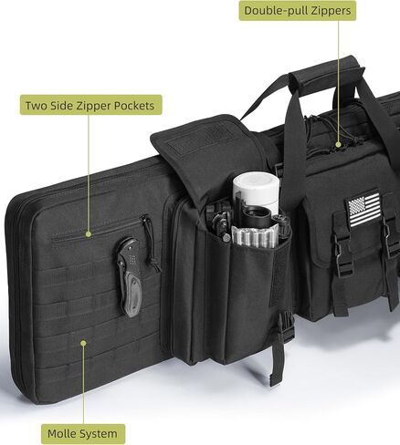 حقيبة بندقية ناعمة مقاس 36 بوصة و42 بوصة و48 بوصة، وحقيبة بندقية مزدوجة وحقيبة ظهر للبندقية مع حزام ظهر وسحاب قابل للقفل للرماية في الهواء الطلق والصيد وتخزين الأسلحة النارية ونقلها in Kuwait