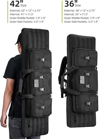 حقيبة بندقية ناعمة مقاس 36 بوصة و42 بوصة و48 بوصة، وحقيبة بندقية مزدوجة وحقيبة ظهر للبندقية مع حزام ظهر وسحاب قابل للقفل للرماية في الهواء الطلق والصيد وتخزين الأسلحة النارية ونقلها in Kuwait