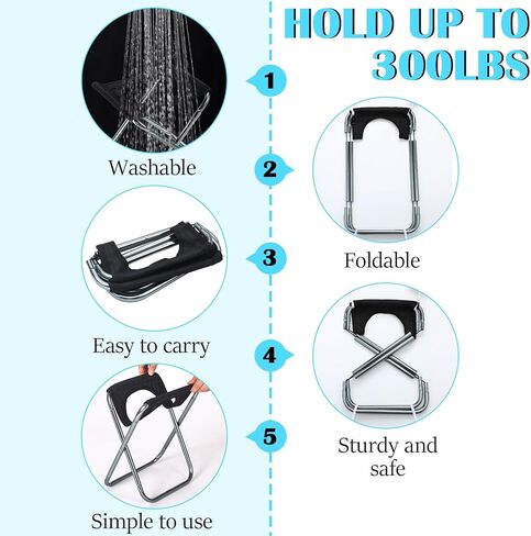 Portable Toilet for Camping Small Foldable Toilet Kit Including Liquid Absorption Powder and Trash Bags Etc for Hiking RV Travel Fishing Beach Outdoor Use 9 x 9.5 x 13 Inches in Saudi Arabia