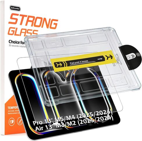 Screen Protector Compatible with iPad Pro 13" M5/M4 (2025/2024) / Air 13" M3/M2 (2025/2024), Tempered Glass with Install Tray [HD Clarity] [9 Hardness] [Anti-Scratch] [Easy Installation] in Saudi Arabia