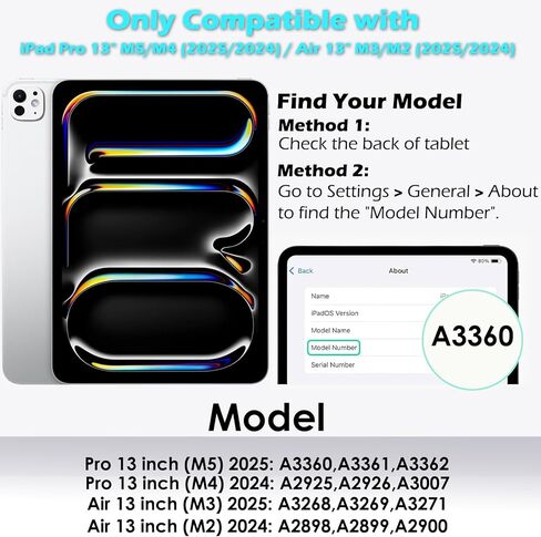 Screen Protector Compatible with iPad Pro 13" M5/M4 (2025/2024) / Air 13" M3/M2 (2025/2024), Tempered Glass with Install Tray [HD Clarity] [9 Hardness] [Anti-Scratch] [Easy Installation] in Saudi Arabia