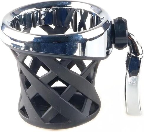 قطعة واحدة من حامل أكواب مقود الدراجة النارية العالمي، مادة البولي كربونات المتينة، متوافقة مع فات بوب، لو رايدر، ديلوكس، داينا، موديلات XL1200، GL1800 F6B حامل مشروب سهل التركيب (أسود، 85 مم) in Kuwait