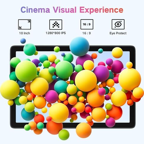 تابلت، أندرويد 15 تابلت 10 بوصة مع ذاكرة وصول عشوائي 12 جيجابايت + تخزين 128 جيجابايت + بطاقة TF سعة 2 تيرابايت، ثماني النواة، 1280*800 HD كمبيوتر لوحي بشاشة لمس، عمر بطارية طويل الأمد 8-10 ساعات، واي فاي وBT 5.0، رمادي أزرق in Kuwait