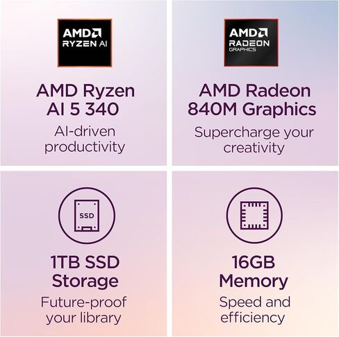 Lenovo IdeaPad 5 لاب توب 2 في 1 - Copilot+ PC - وحدة المعالجة المركزية AMD Ryzen AI 5 340 - شاشة لمس WUXGA IPS مقاس 16 بوصة - ذاكرة وصول عشوائي 16 جيجابايت - تخزين 1 تيرابايت - وحدة معالجة رسومات AMD Radeon 840M - لونا رمادي in Kuwait