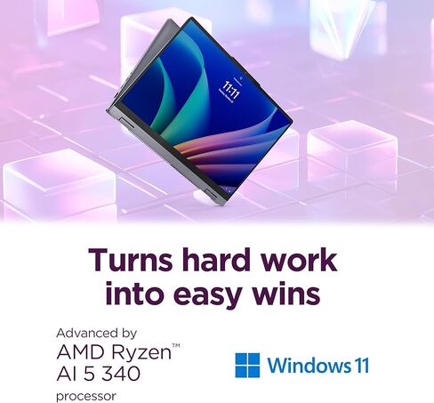 Lenovo IdeaPad 5 لاب توب 2 في 1 - Copilot+ PC - وحدة المعالجة المركزية AMD Ryzen AI 5 340 - شاشة لمس WUXGA IPS مقاس 16 بوصة - ذاكرة وصول عشوائي 16 جيجابايت - تخزين 1 تيرابايت - وحدة معالجة رسومات AMD Radeon 840M - لونا رمادي in Kuwait