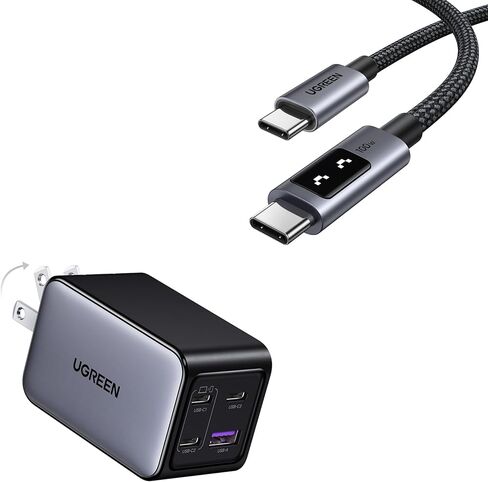 UGREEN Nexode 65W GaN Wall Charger Bundle with Uno 3.3FT 100W USB C to USB C Cable for iPhone 17/17 Air/17 Pro/17 Pro Max/16, MacBook Pro/Air, iPad Pro/Air, Galaxy S25 Ultra in Saudi Arabia