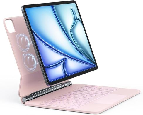 Keyboard Case for iPad Air 11" (M3 2025 / M2 2024) & iPad Air 5th/4th & iPad Pro 11"(1st/2nd/3rd/4th), Magic Keyboard for iPad with Magnetic Stand, Multi-Touch Trackpad, 7-Color Backlight, White in Saudi Arabia