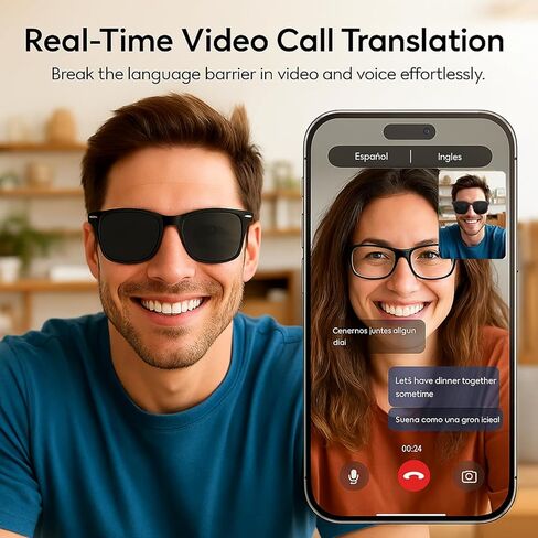 نظارات ذكية بتقنية الذكاء الاصطناعي مع عدسات فوتوكروميك صوتية، ترجمة فورية، صوت بلوتوث مفتوح للأذن، بطارية 8H للاستخدام الداخلي والخارجي طوال اليوم in Kuwait