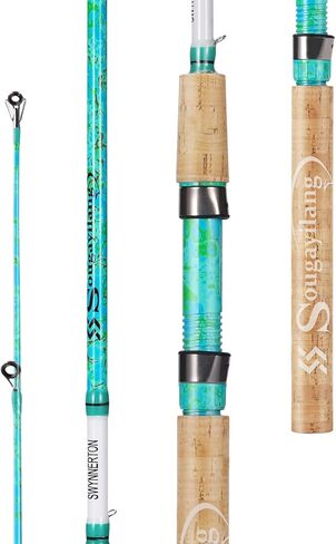 Sougayilang Fishing Rods Ultra Light Rods 2 Pieces Cork Handle Spinning &Baitcasting Rod for Trout Crappie -5'6" in Saudi Arabia