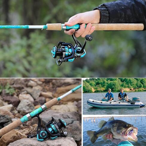 Sougayilang Fishing Rods Ultra Light Rods 2 Pieces Cork Handle Spinning &Baitcasting Rod for Trout Crappie -5'6" in Saudi Arabia