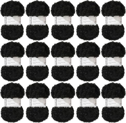 Gold Frost Faux Fur Yarn by Loops & Threads – Super Bulky Yarn for Knitting, Crochet, Weaving, Arts & Crafts, 15 Pack in Saudi Arabia