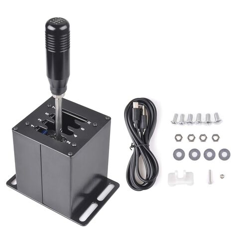 ZHSYMX PC USB Simulator Shifter متوافق مع Logitech G29 /G27 /G25 /G920، عجلة القيادة Thrustmaster T300 T500 المطبقة على ATS ETS Dust WRC Sim Racing Games H Shifter 6+R (نظام الكمبيوتر الشخصي) أسود in Saudi Arabia