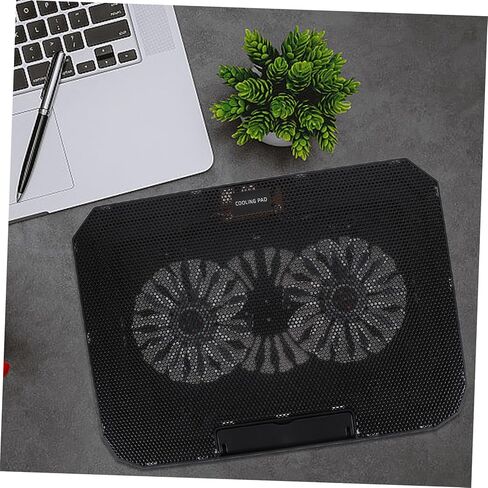 حامل تبريد للكمبيوتر المحمول TEHAUX محمول USB لأجهزة الكمبيوتر المحمول مقاس 14-15.6 بوصة، تصميم مريح، مراوح هادئة للاستخدام الشخصي والمكتبي (أسود) in Kuwait
