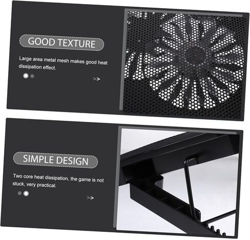 حامل تبريد للكمبيوتر المحمول TEHAUX محمول USB لأجهزة الكمبيوتر المحمول مقاس 14-15.6 بوصة، تصميم مريح، مراوح هادئة للاستخدام الشخصي والمكتبي (أسود) in Kuwait