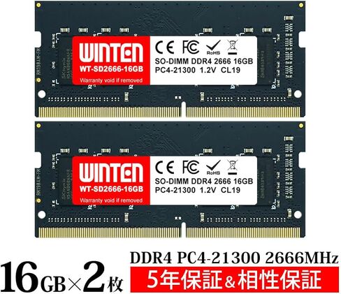 DDR4-2666 32GB (2 x 16GB) 260-Pin CL19 1.2V SODIMM SDRAM Internal Memory/Expansion Module for Laptop PCs WT-SD2666-D32GB in Saudi Arabia