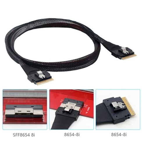 SFF-8654 Slimline 8i 74Pin Male to 74Pin SFF-8654 SAS4.0 4.0 Male Extender Cable 50cm/80cm Internal Server Cable in Saudi Arabia