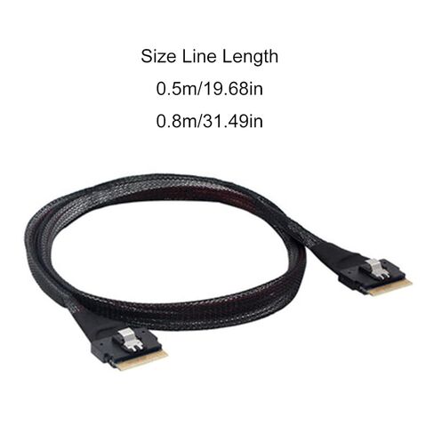 SFF-8654 Slimline 8i 74Pin Male to 74Pin SFF-8654 SAS4.0 4.0 Male Extender Cable 50cm/80cm Internal Server Cable in Saudi Arabia