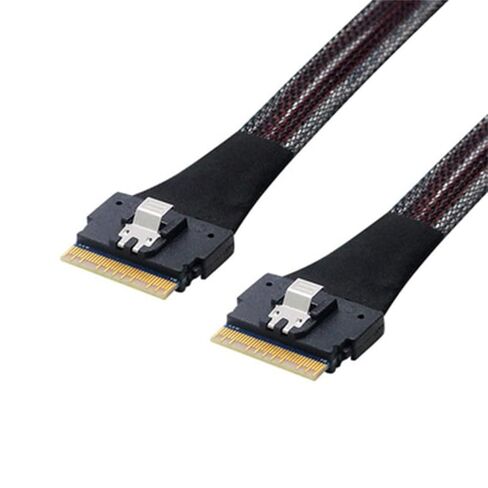 SFF-8654 Slimline 8i 74Pin Male to 74Pin SFF-8654 SAS4.0 4.0 Male Extender Cable 50cm/80cm Internal Server Cable in Saudi Arabia